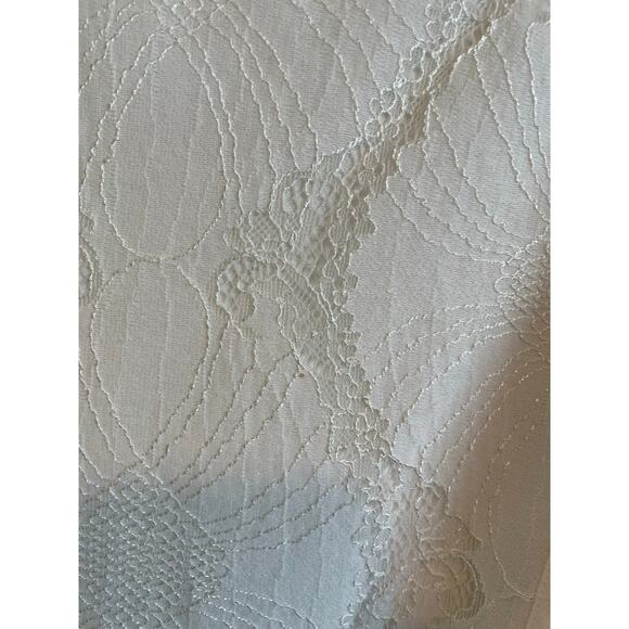 Massimo Dutti Woman's White Ruffled Blouse 3/4 Sleeves Lace Ethereal Romantic 6 - Picture 3 of 7